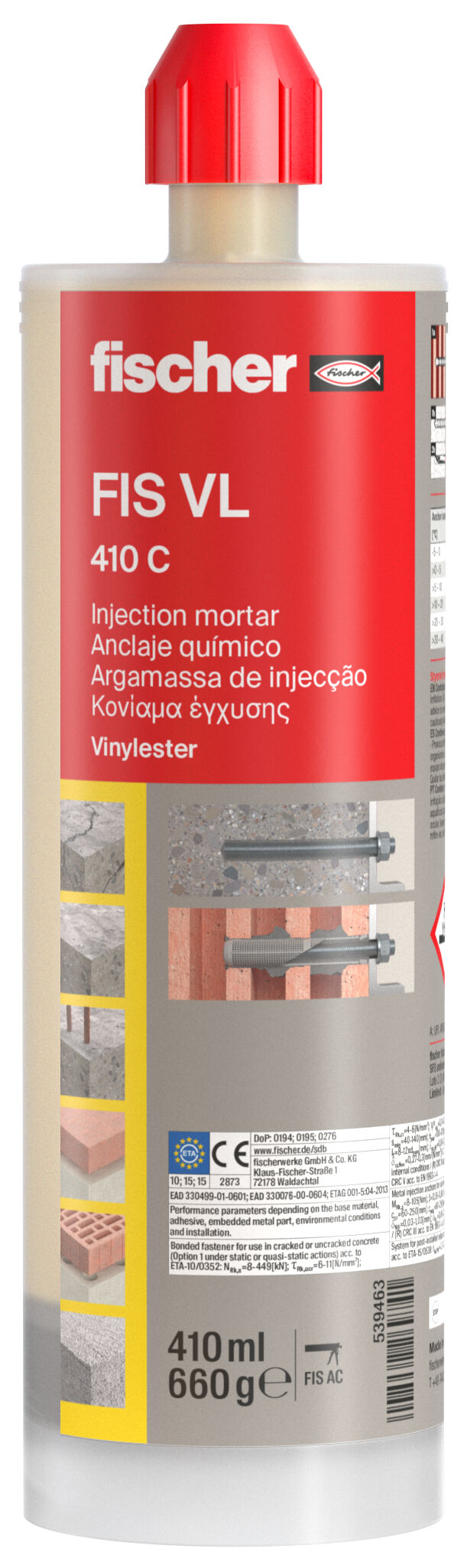 fischer Enjeksiyon harcı FIS VL 410 C kova içinde